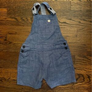 Me & Henry Denim Railroad Stripe Short Overalls 3/4 years in new condition
